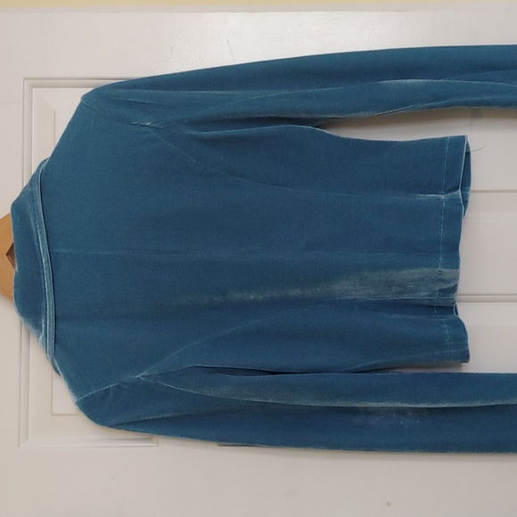 Teal, velvety-like blazer, monomona, small - Picture 2 of 3